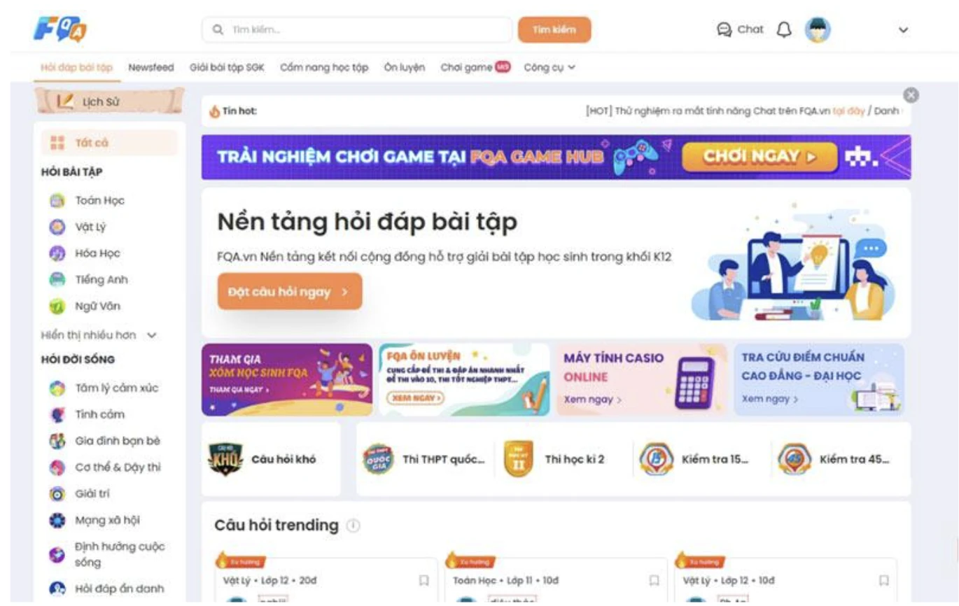 Hành trang năm học mới, không lo bài khó vì có FQA