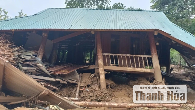 Xã Yên Nhân nhiều nhà dân bị hư hỏng, chia cắt