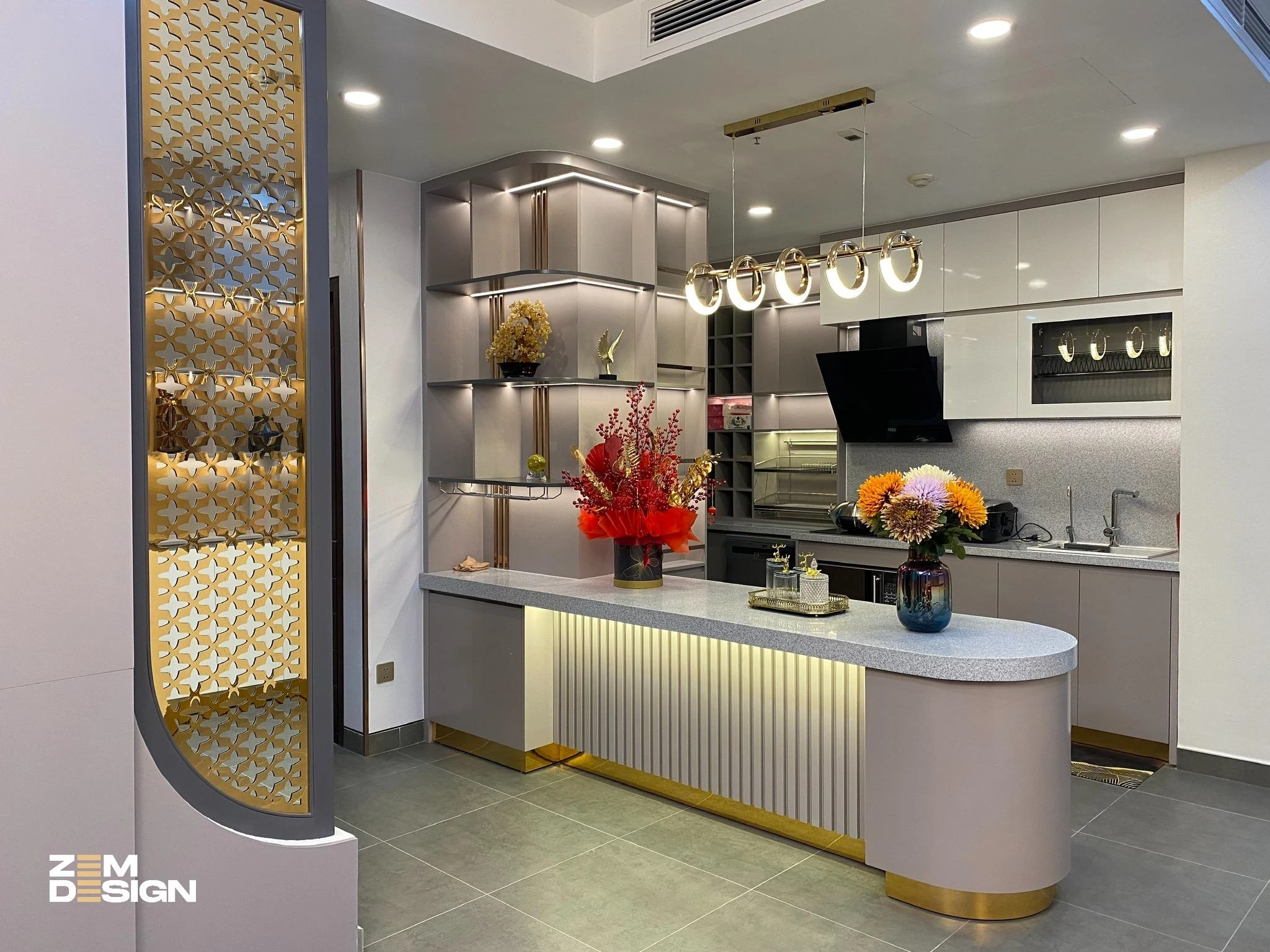 Công ty thi công tủ bếp Acrylic đẹp trọn gói tại TP HCM - ZEM Design