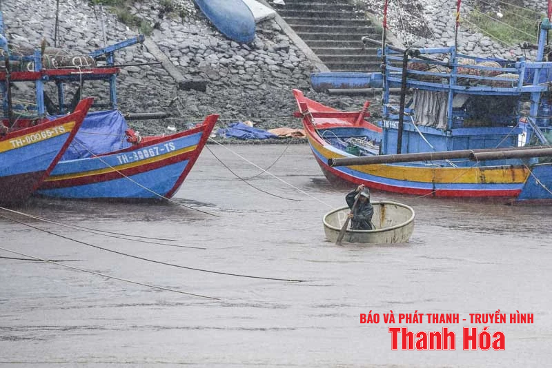 Vùng biển Thanh Hóa bắt đầu mưa to, gió mạnh trước khi bão số 5 đổ bộ