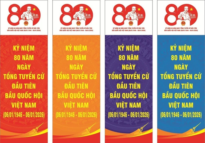 Mẫu biểu trưng chính thức kỷ niệm 80 năm Ngày Tổng tuyển cử đầu tiên