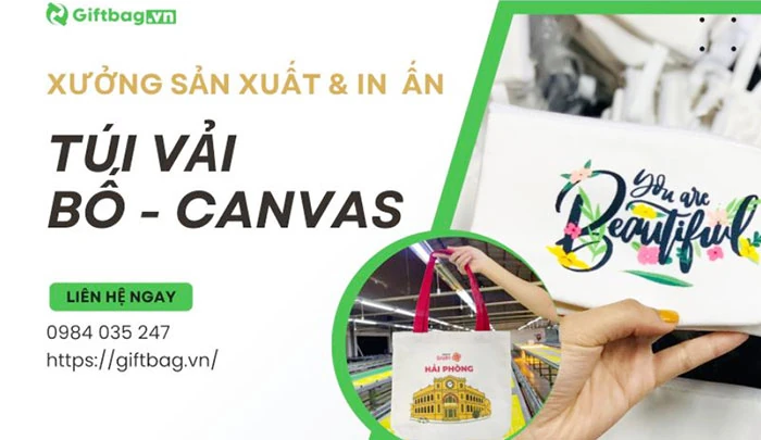 Túi Vải Giftbag - Xưởng sản xuất túi vải Canvas theo yêu cầu giá rẻ Hà Nội