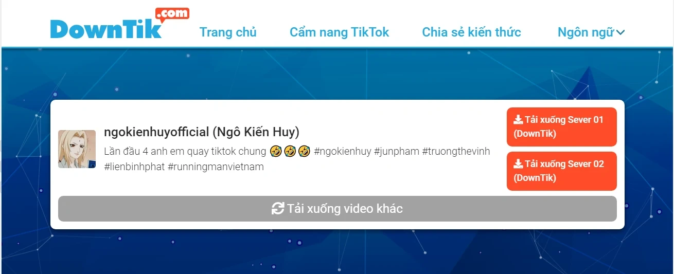 DownTik - Ứng dụng tải video trên tiktok tiện dụng, miễn phí