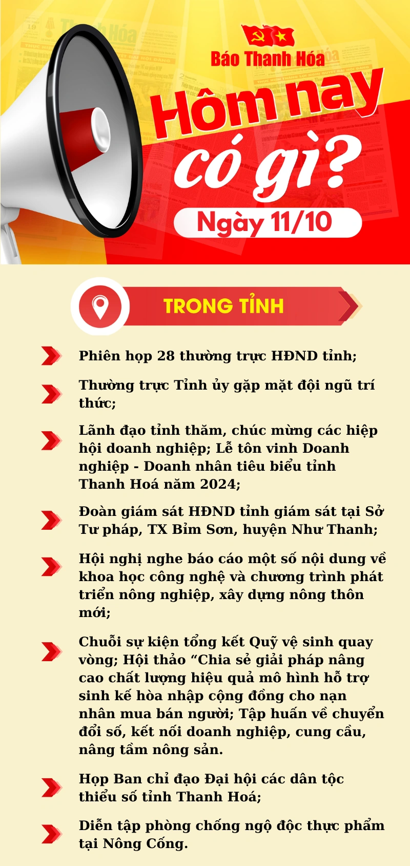 Hôm nay có gì? - Sự kiện nổi bật ngày 11/10/2024