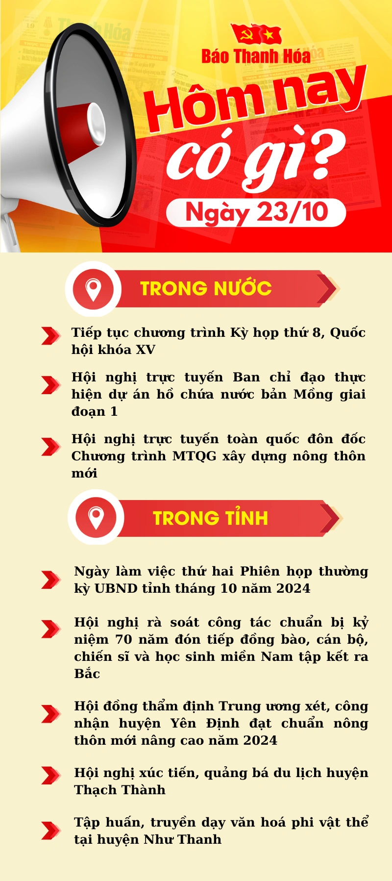 Hôm nay có gì? - Sự kiện nổi bật ngày 23/10/2024