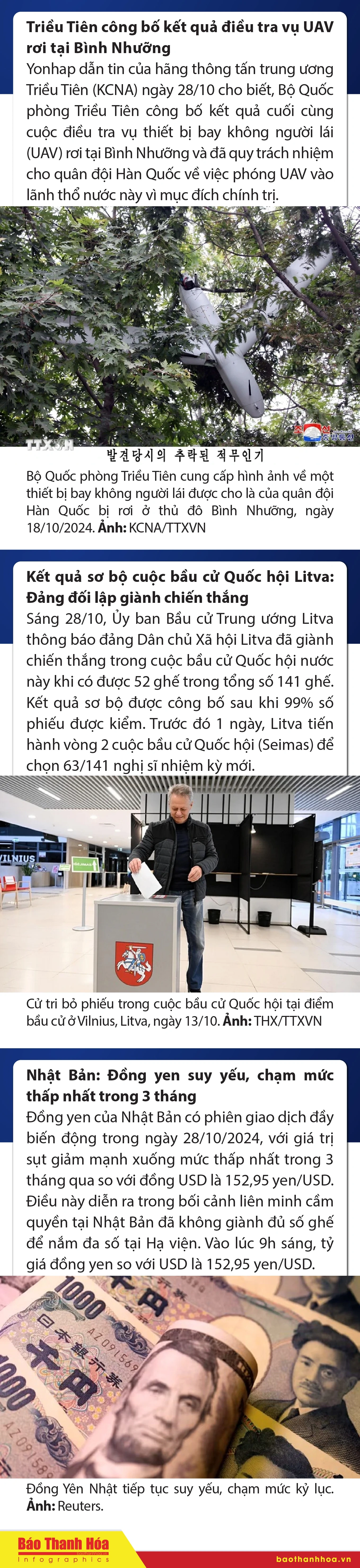 Sự kiện nổi bật trong nước, quốc tế ngày 28/10