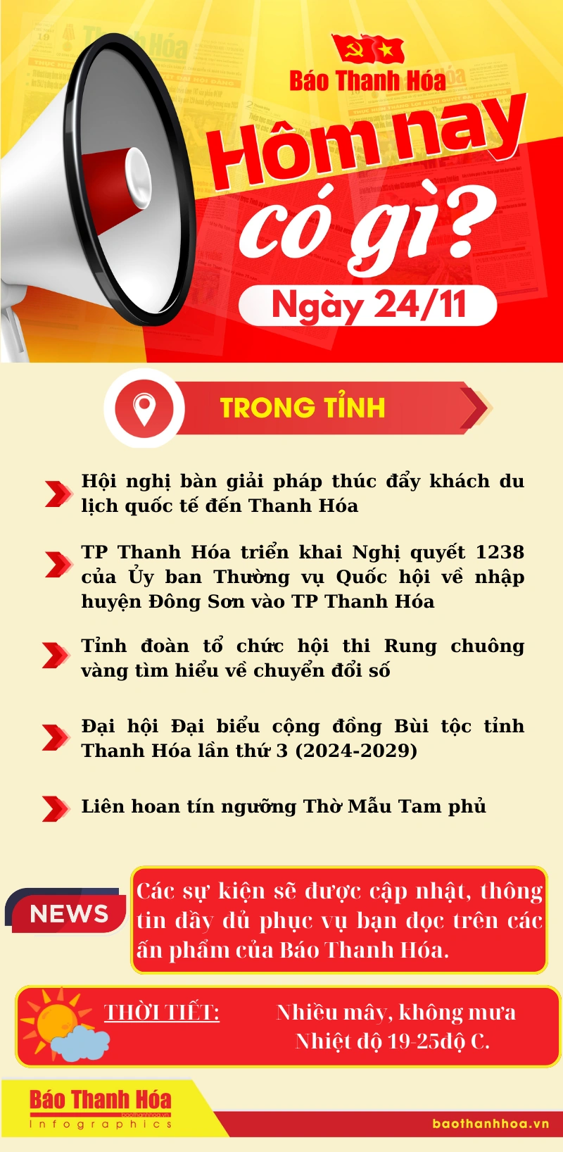 Hôm nay có gì? - Sự kiện nổi bật ngày 24/11/2024