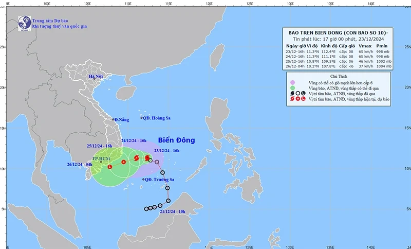 Bão số 10 (Pabuk) ít khả năng ảnh hưởng tới đất liền Việt Nam