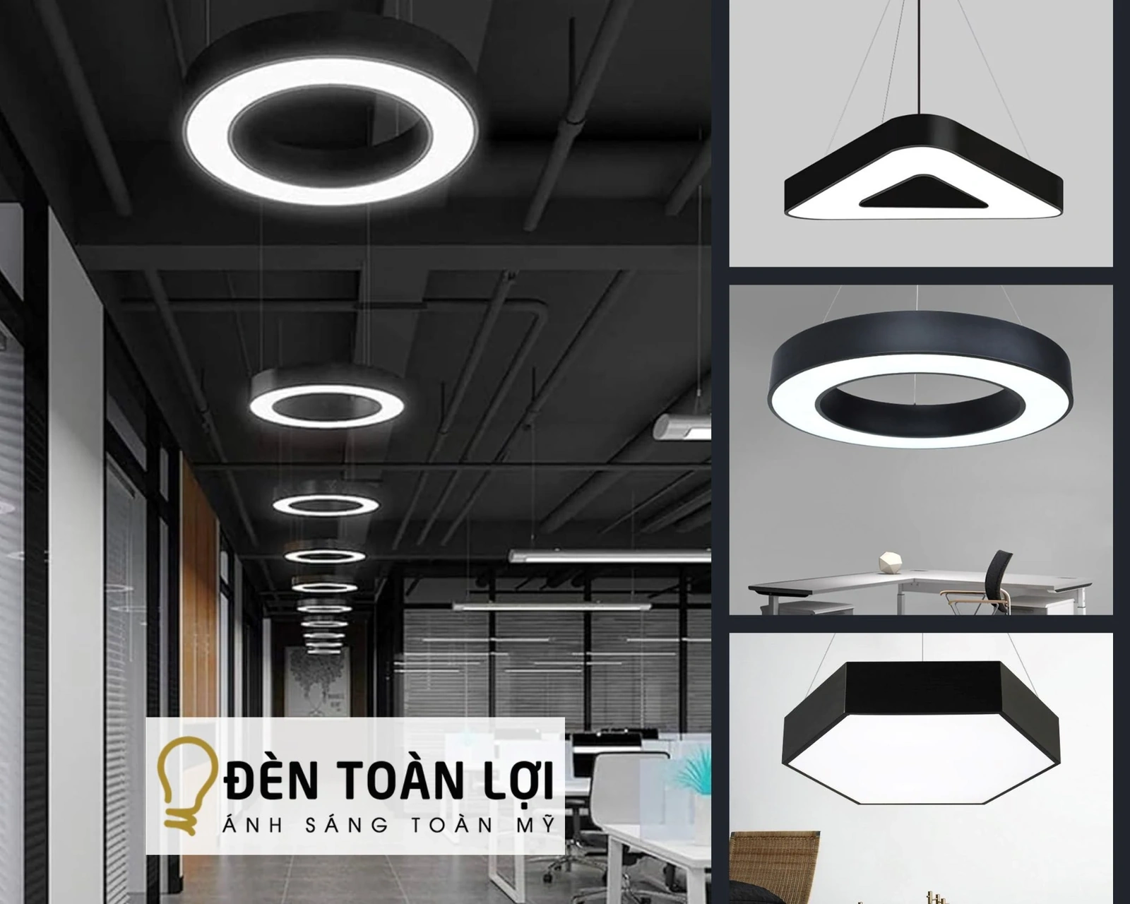 Bộ sưu tập mẫu đèn thả văn phòng đẹp, bán chạy tại showroom Đèn Toàn Lợi