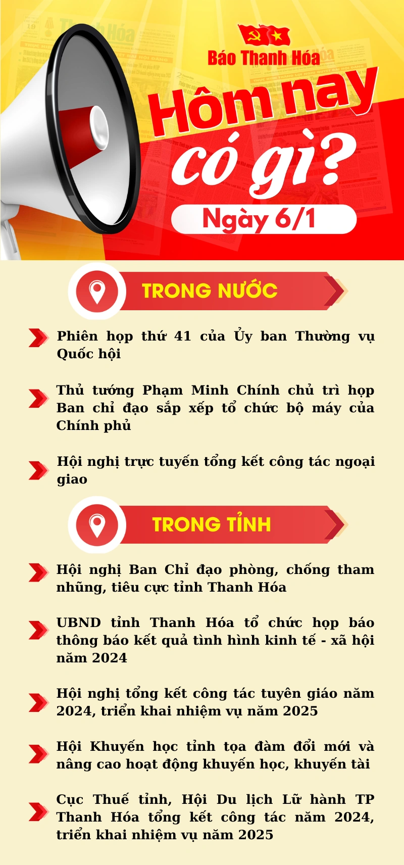 Hôm nay có gì? - Sự kiện nổi bật ngày 6/1/2025