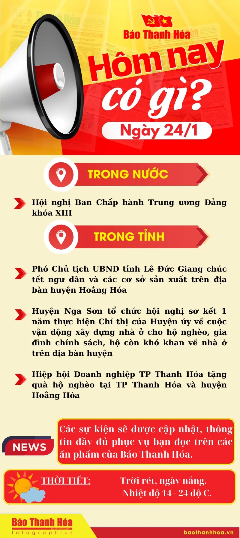 Hôm nay có gì? - Sự kiện nổi bật ngày 24/1/2025
