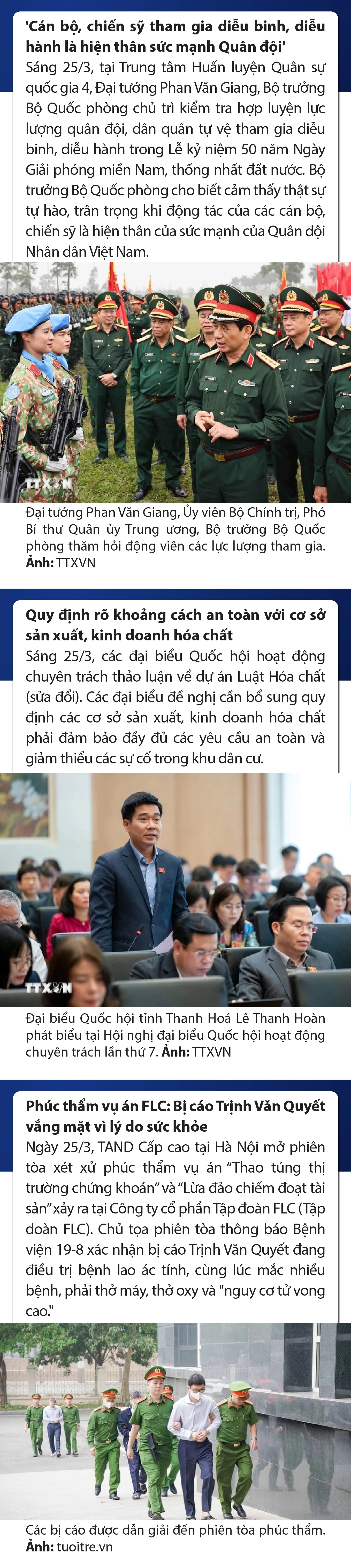 Sự kiện nổi bật trong nước, quốc tế ngày 25/3/2025