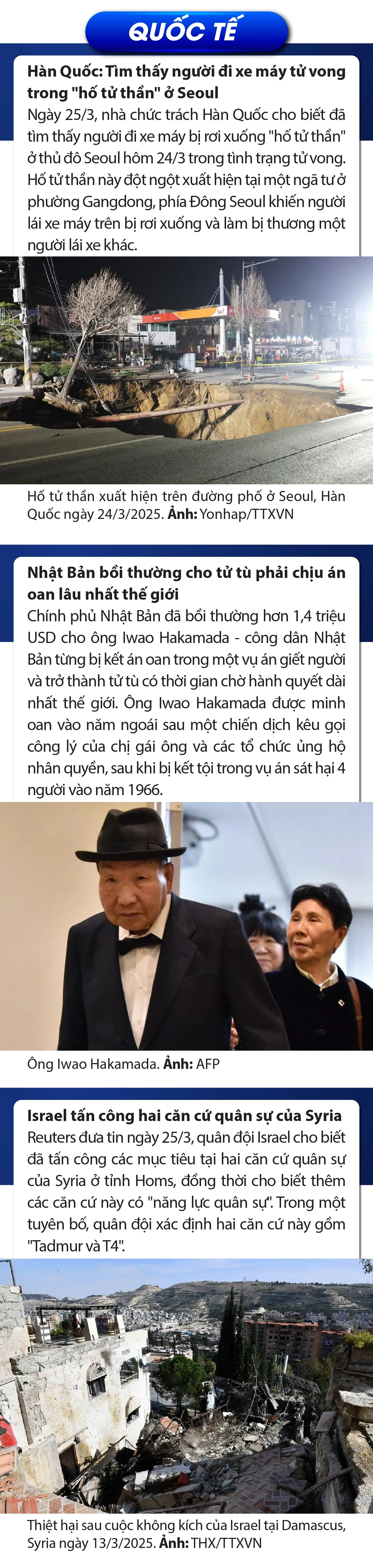 Sự kiện nổi bật trong nước, quốc tế ngày 25/3/2025