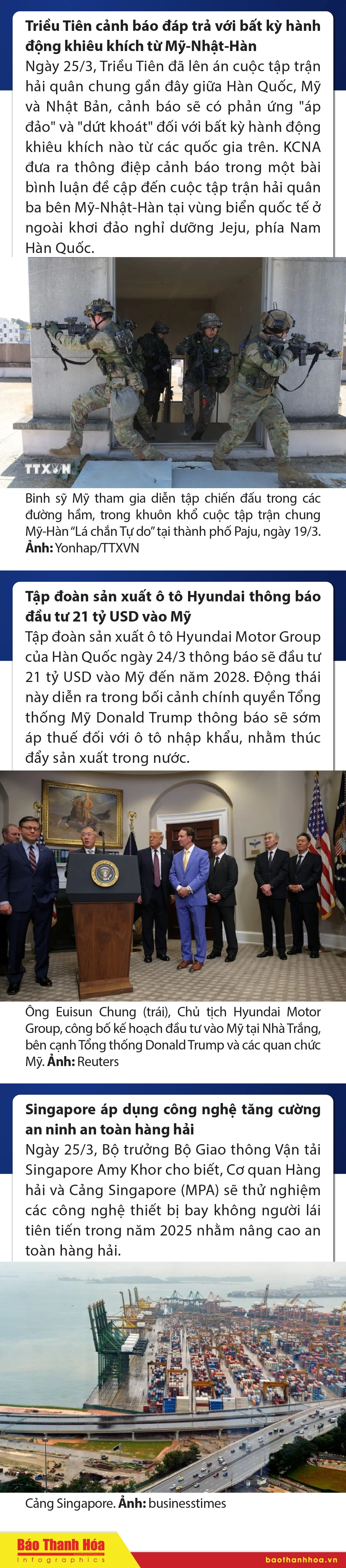 Sự kiện nổi bật trong nước, quốc tế ngày 25/3/2025