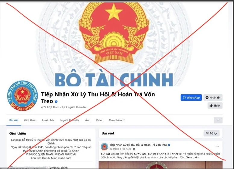 Cảnh báo giả mạo trang facebook của Bộ Tài chính để lừa đảo