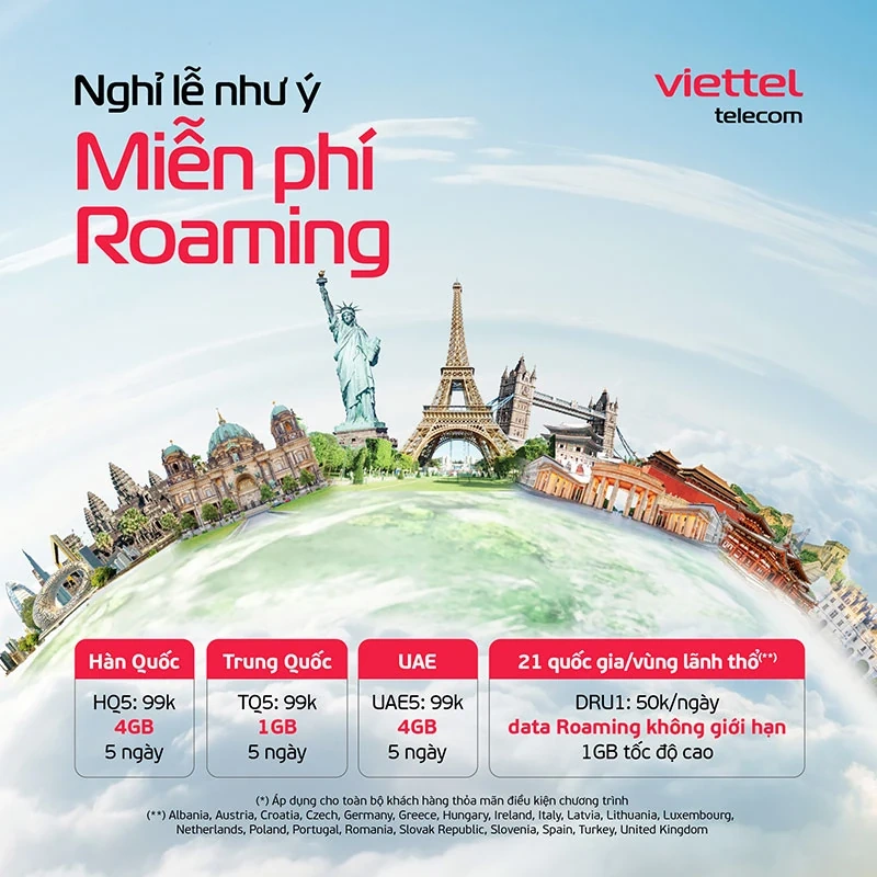 Roaming tưng bừng - mừng đại lễ: Viettel áp dụng ưu đãi lớn chưa từng có