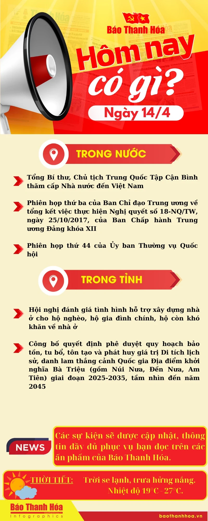 Hôm nay có gì? - Sự kiện nổi bật ngày 14/4/2025