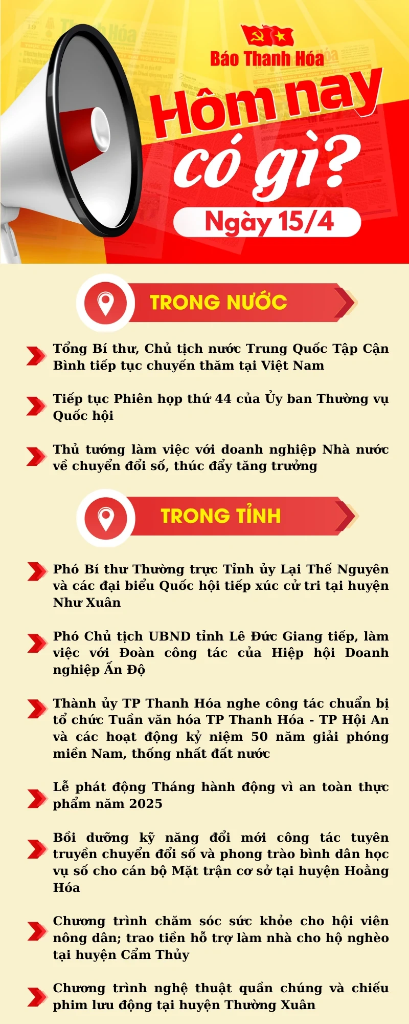 Hôm nay có gì? - Sự kiện nổi bật ngày 15/4/2025
