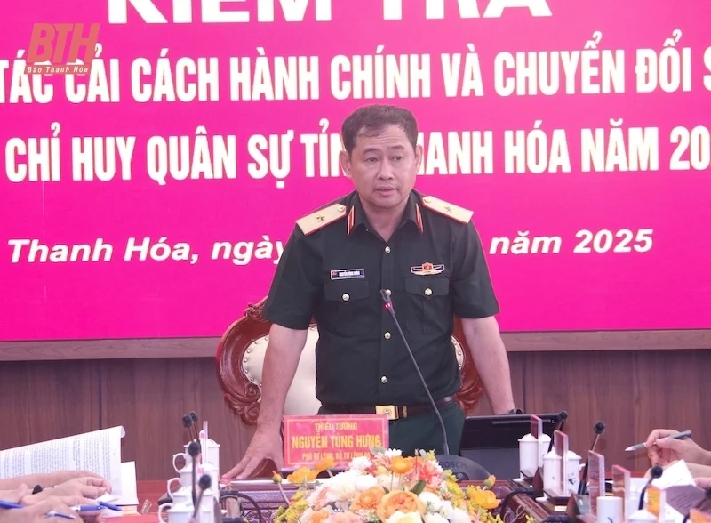 Bộ Quốc phòng kiểm tra công tác cải cách hành chính, chuyển đổi số tại Bộ CHQS tỉnh Thanh Hóa