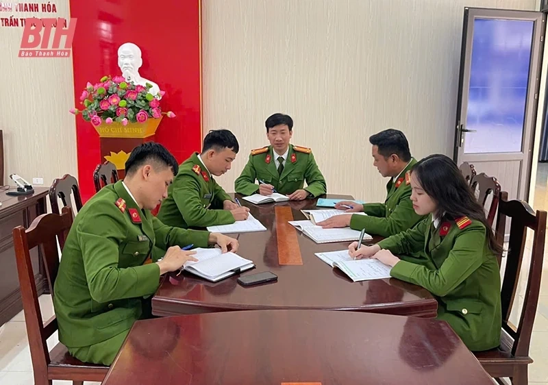 Công an thị trấn Thường Xuân tăng cường đảm bảo an ninh trật tự