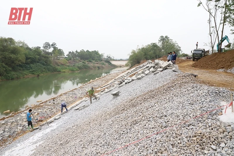 Thạch Thành đẩy nhanh tiến độ thi công dự án phòng chống, khắc phục sự cố thiên tai