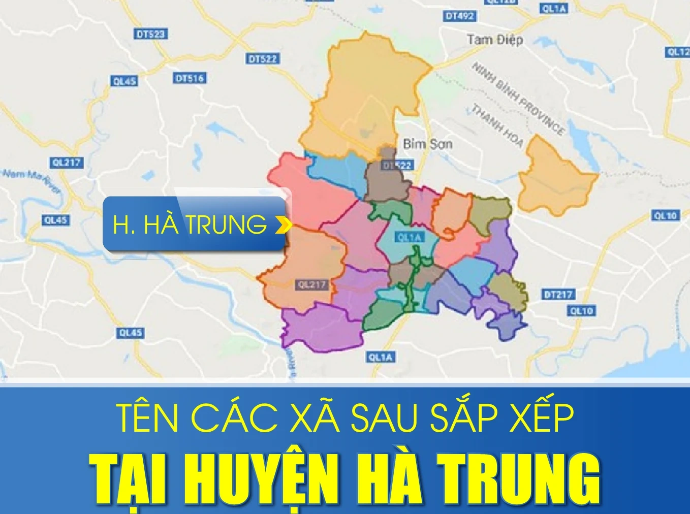 Tên các xã sau sắp xếp tại huyện Hà Trung