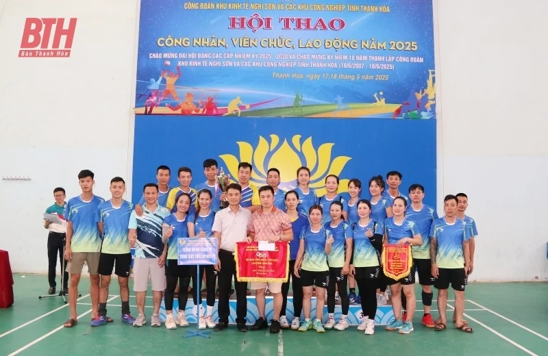 Công đoàn Khu Kinh tế Nghi Sơn và các Khu công nghiệp bế mạc hội thao công nhân, viên chức, lao động năm 2025