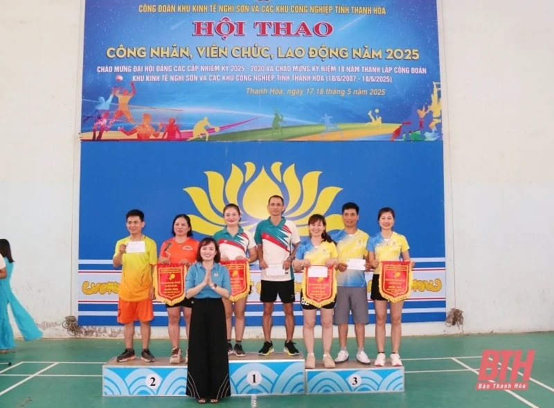 Công đoàn Khu Kinh tế Nghi Sơn và các Khu công nghiệp bế mạc hội thao công nhân, viên chức, lao động năm 2025