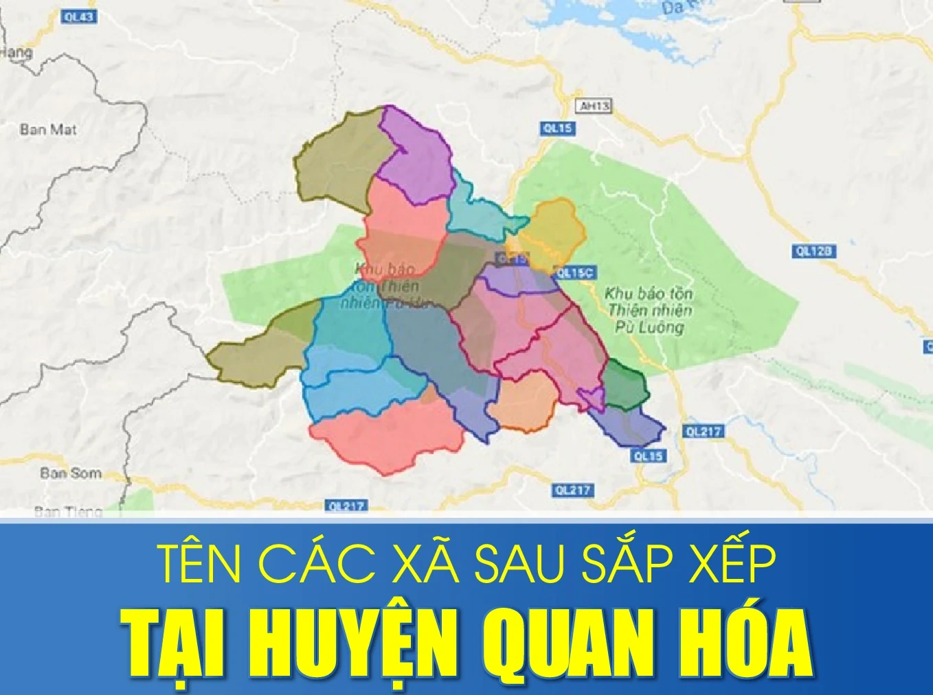 Tên các xã sau sắp xếp tại huyện Quan Hóa