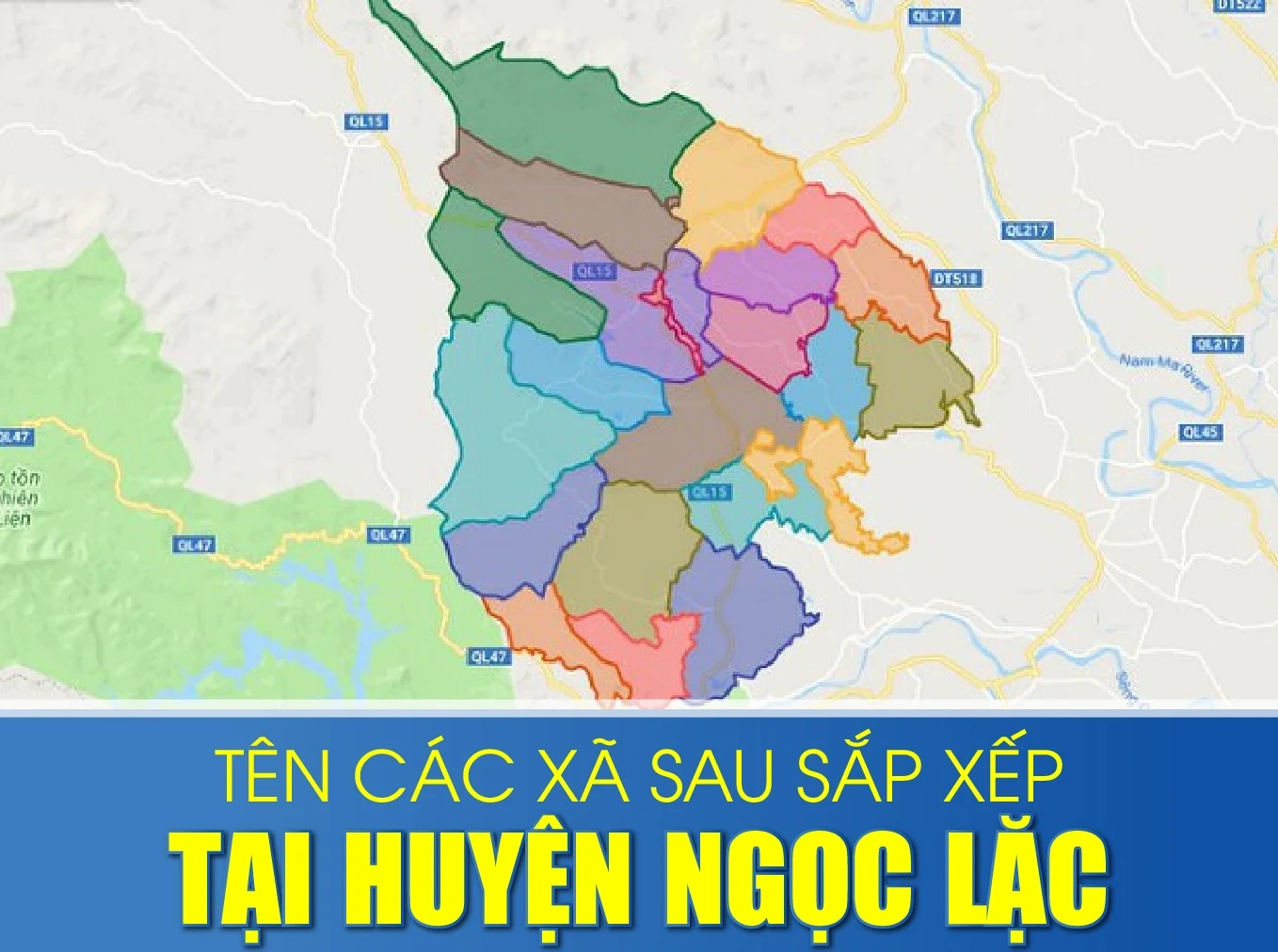 Tên các xã sau sắp xếp tại huyện Ngọc Lặc