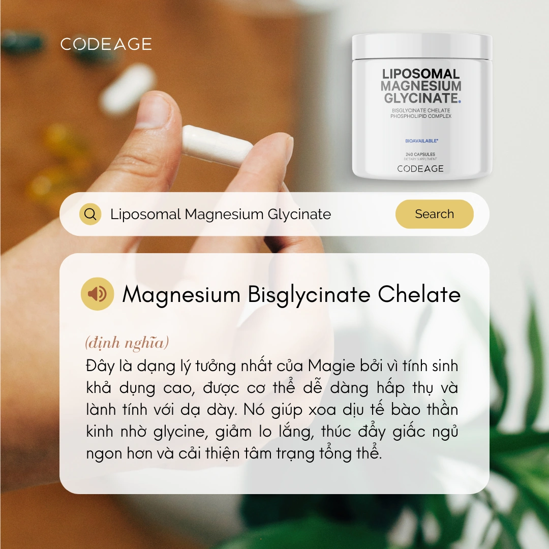 Ngủ sâu, giảm stress với Liposomal Magnesium Glycinate