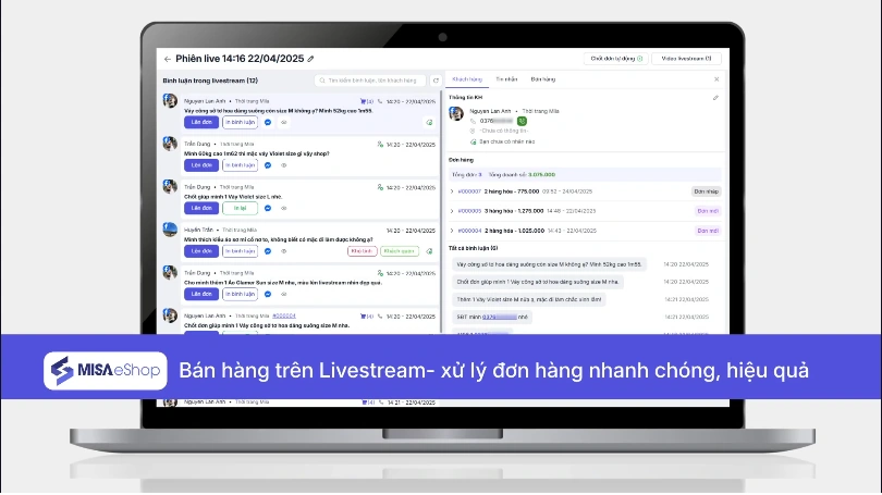MISA eShop v2 ra mắt tính năng bán hàng trên livestream