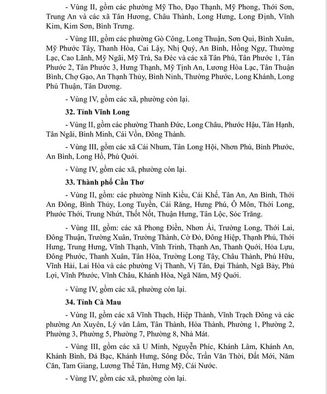 Phương án lương tối thiểu sau khi sáp nhập xã, tỉnh