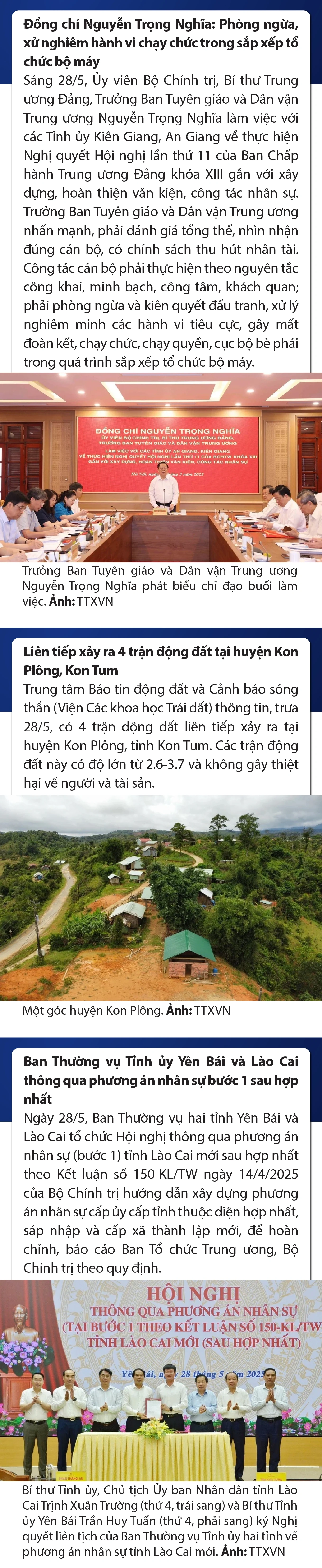 Sự kiện nổi bật trong nước, quốc tế ngày 28/5/2025