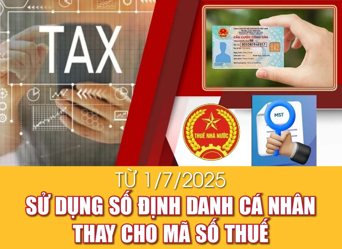 [Infographics] - Số định danh cá nhân thay cho mã số thuế từ 1/7/2025