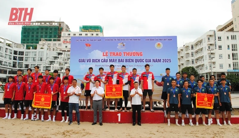 Thanh Hóa nhất nội dung đội tuyển 3 nam tại Giải vô địch Cầu mây bãi biển quốc gia
