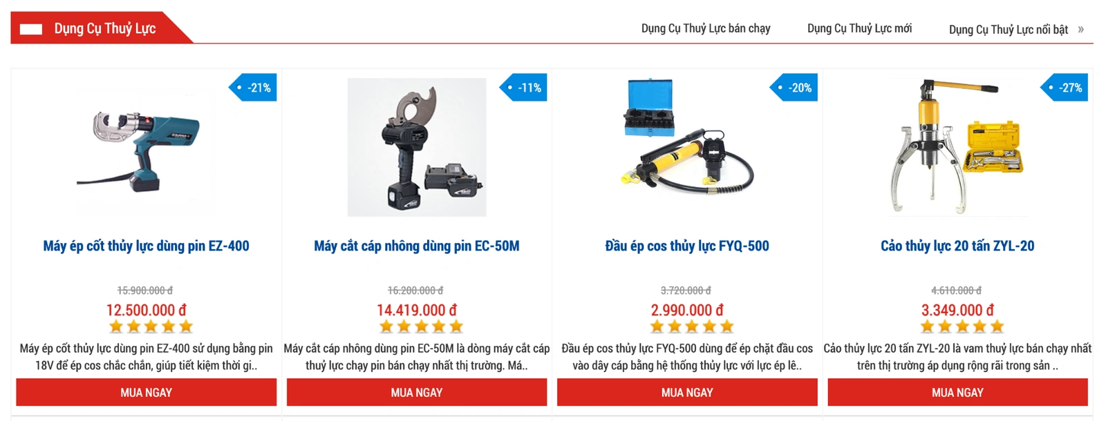 Giải pháp cho thiết bị kích thủy lực và pa lăng xích kéo tay chính hãng