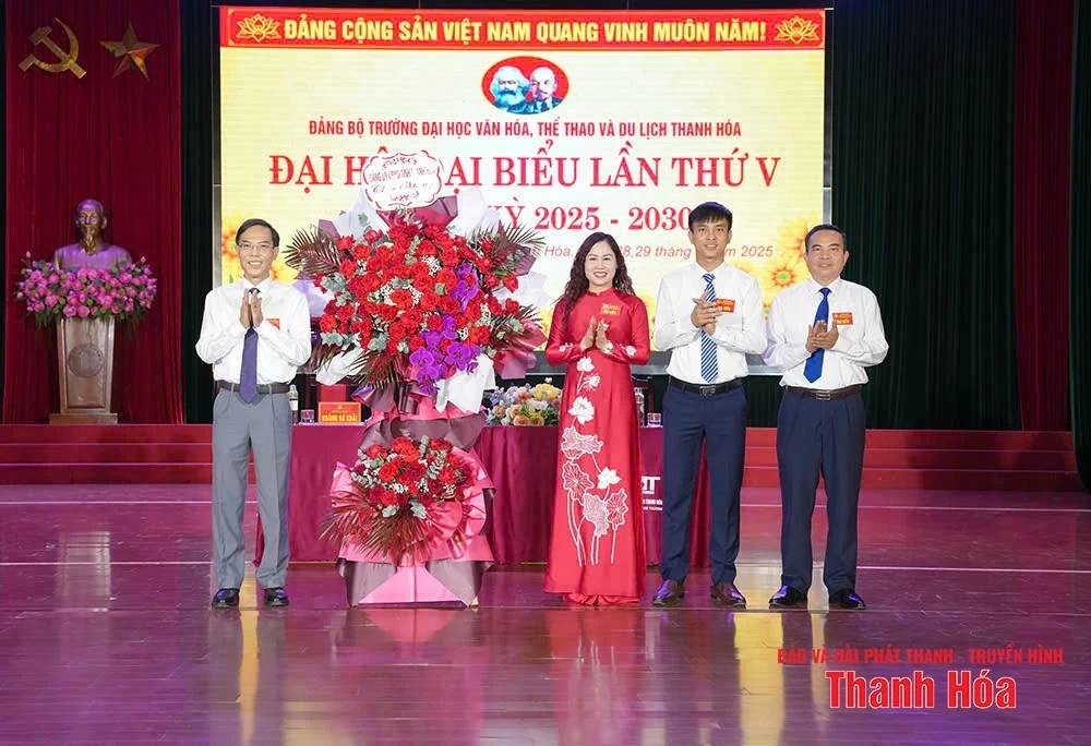 Đại hội đại biểu Đảng bộ Trường Đại học Văn hóa, Thể thao và Du lịch Thanh Hóa lần thứ V, nhiệm kỳ 2025-2030