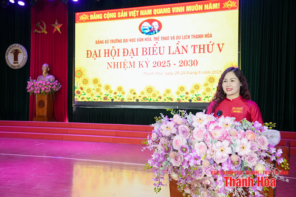 Đại hội đại biểu Đảng bộ Trường Đại học Văn hóa, Thể thao và Du lịch Thanh Hóa lần thứ V, nhiệm kỳ 2025-2030