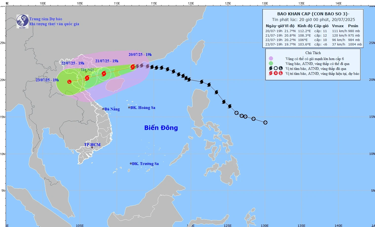 Bão số 3 giảm cấp, cách Quảng Ninh - Hải Phòng khoảng 480km