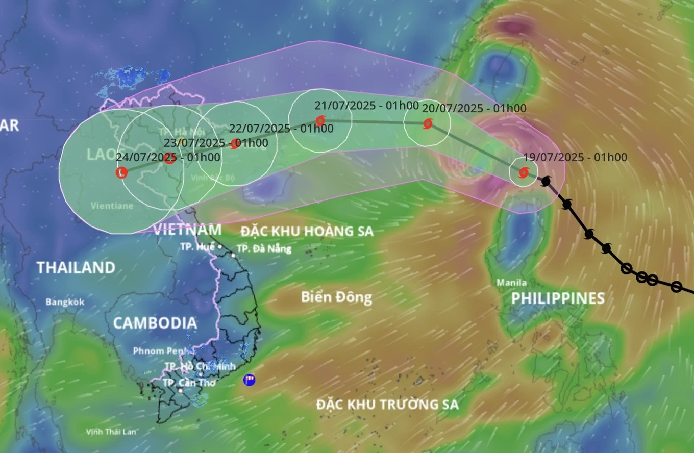 Cảnh báo mưa lớn 18 tỉnh thành khi bão Wipha vào Biển Đông