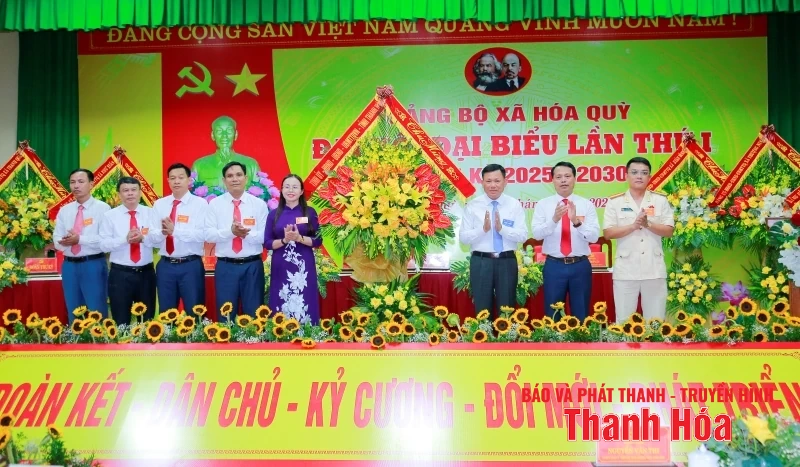 Phó Chủ tịch Thường trực UBND tỉnh Nguyễn Văn Thi dự Đại hội đại biểu Đảng bộ xã Hóa Quỳ