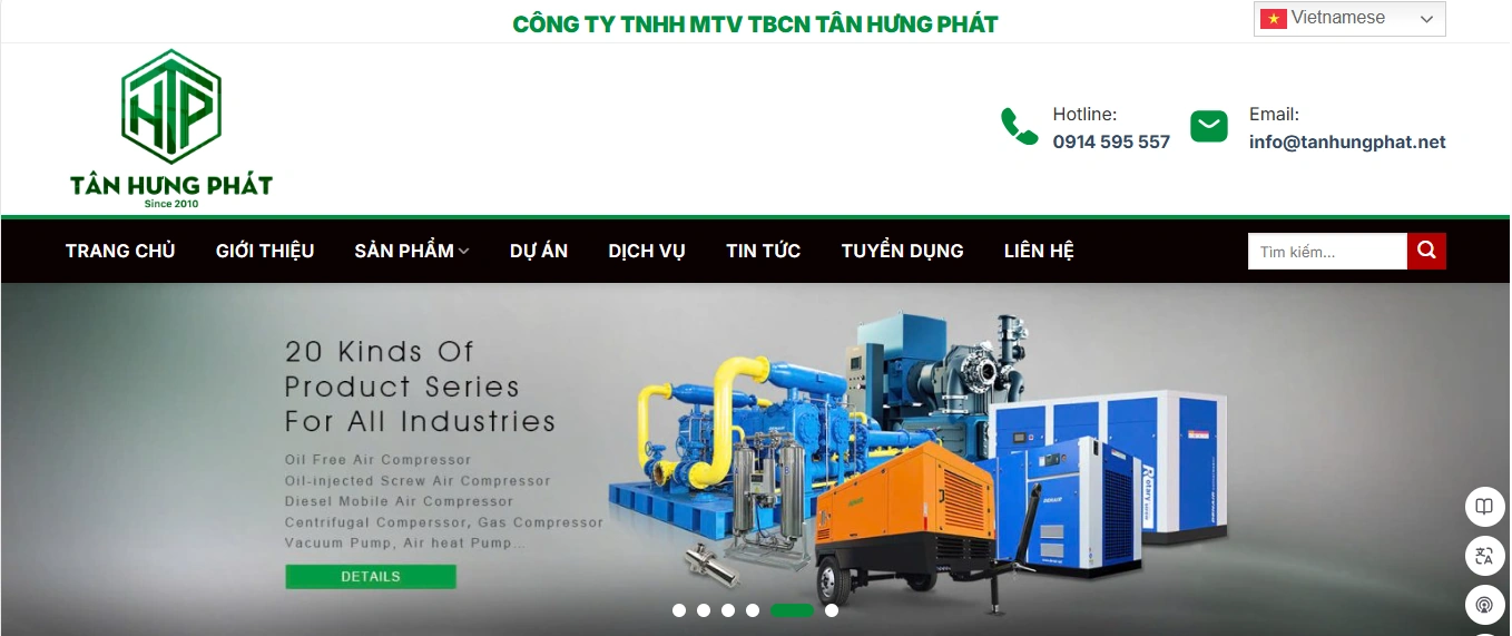 Tiết kiệm 30% chi phí vận hành với máy nén khí công nghiệp từ Tân Hưng Phát