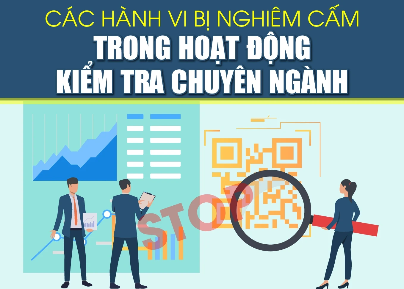 [Infographics] - Các hành vi bị nghiêm cấm trong hoạt động kiểm tra chuyên ngành