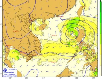 Áp thấp nhiệt đới tiến vào vùng biển Đông, gió giật cấp 7, cấp 9