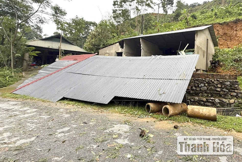 Xã Yên Nhân nhiều nhà dân bị hư hỏng, chia cắt