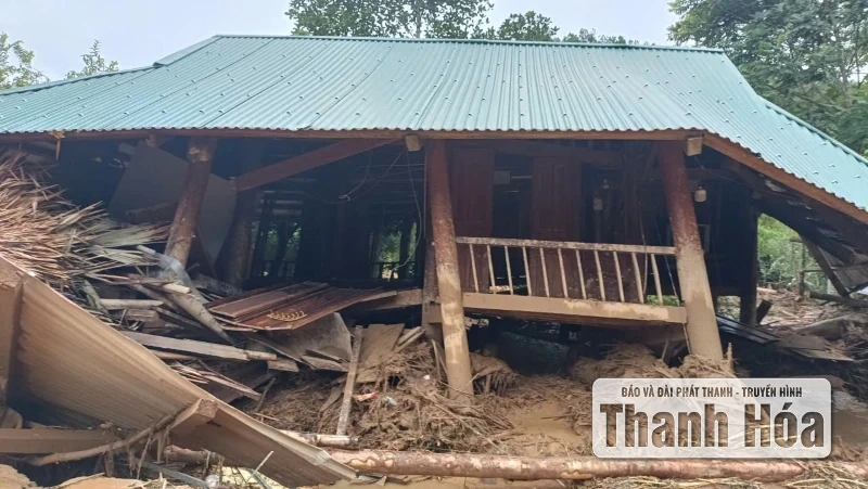 Xã Yên Nhân nhiều nhà dân bị hư hỏng, chia cắt