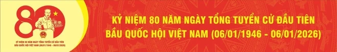 Mẫu biểu trưng chính thức kỷ niệm 80 năm Ngày Tổng tuyển cử đầu tiên