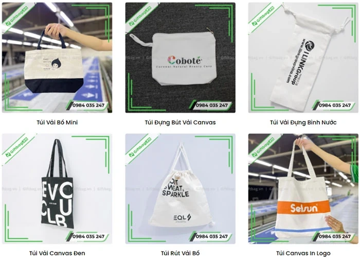 Túi Vải Giftbag - Xưởng sản xuất túi vải Canvas theo yêu cầu giá rẻ Hà Nội