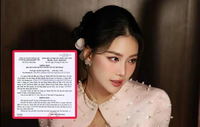 Khởi tố vụ án để điều tra hành vi có dấu hiệu vu khống hoa hậu Bùi Quỳnh Hoa